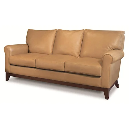 Transitional Stationary Leather Sofa